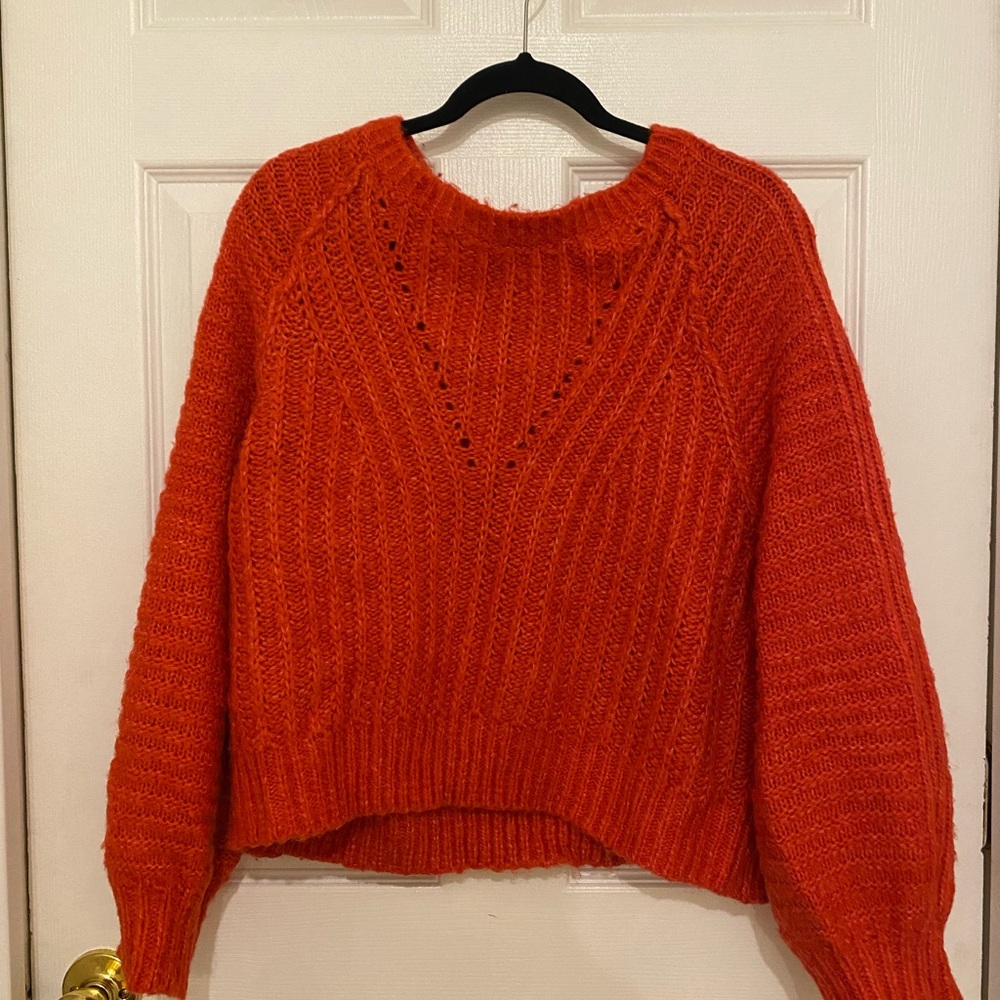 Cozy red-Orange Knit Sweater